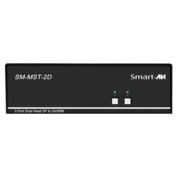 SmartAVI 2 Port, Dual-Head, KVM MST with Dual 4K HDMI Out. Includes: [SM-MST-2D-S, PS12V2A]