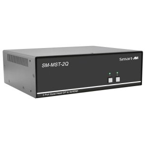 SmartAVI 2 Port, Quad-Head, KVM MST with Quad 4K HDMI Out. Includes: [SM-MST-2Q-S, PS12V2A]