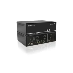 SmartAVI 2 Port, Quad-Head, KVM MST with Quad 4K HDMI Out. Includes: [SM-MST-2Q-S, PS12V2A]