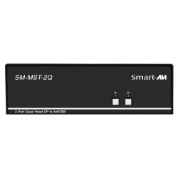 SmartAVI 2 Port, Quad-Head, KVM MST with Quad 4K HDMI Out. Includes: [SM-MST-2Q-S, PS12V2A]