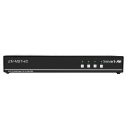 SmartAVI 4 port, Dual-Head, KVM MST with Dual 4K HDMI Out. Includes: [SM-MST-4D-S, PS12V2A]