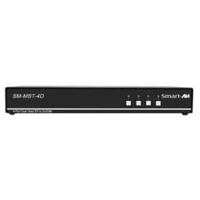 SmartAVI 4 port, Dual-Head, KVM MST with Dual 4K HDMI Out. Includes: [SM-MST-4D-S, PS12V2A]