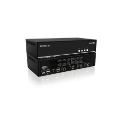 SmartAVI 4 port, Quad-Head, KVM MST with Quad 4K HDMI Out. Includes: [SM-MST-4Q-S, PS12V2A]