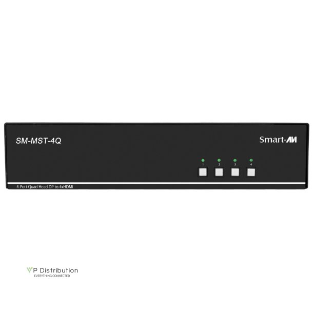 SmartAVI 4 port, Quad-Head, KVM MST with Quad 4K HDMI Out. Includes: [SM-MST-4Q-S, PS12V2A]
