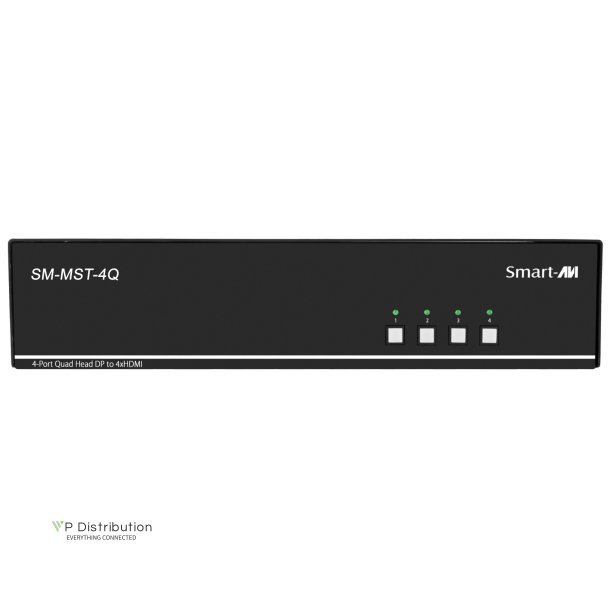 SmartAVI 4 port, Quad-Head, KVM MST with Quad 4K HDMI Out. Includes: [SM-MST-4Q-S, PS12V2A]