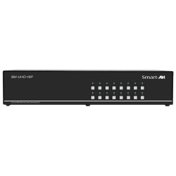 SmartAVI HDMI, 16-Pport, Single-Head, KVM Switch with USB 2.0 Support and OSD. Includes: [SM-UHO-16P, PS12VD3A]