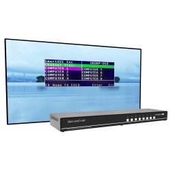 SmartAVI HDMI, 8-Port, Single-Head, KVM Switch with USB 2.0 Support and OSD.Includes: [SM-UHO-8P, PS12VD3A]