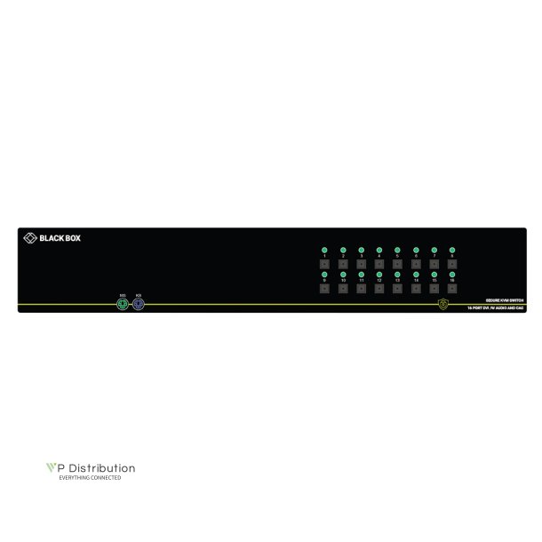 Black Box Secure Kvm Switch, Sh, 16-Port, Dvi-I, Usb, Cac