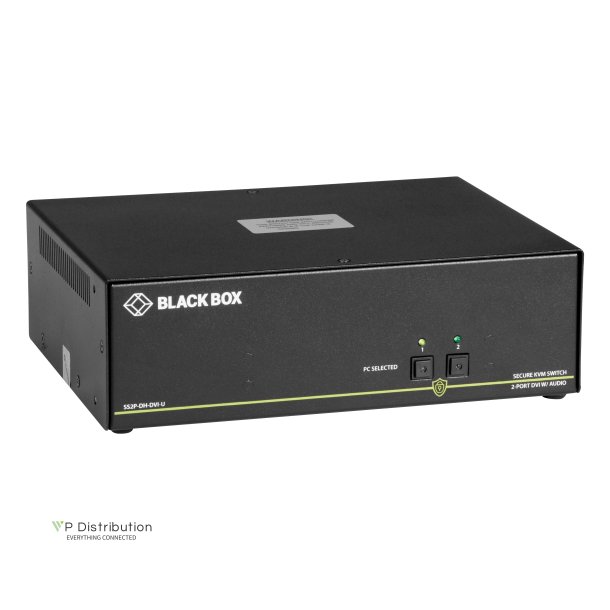 Black Box Secure Kvm Switch, Dh, 2-Port, Dvi-I, Usb