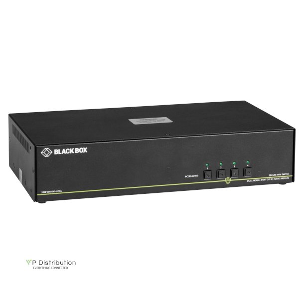 Black Box Secure Kvm Switch, Dh, 4-Port,Dvi-I,Usb,Cac