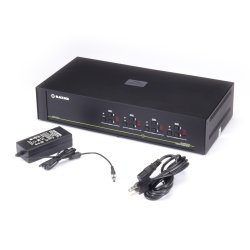 Black Box Secure Kvm Mtrx Switch, Sh, 4-Port, Dvi-I, Usb, Cac, 4X4