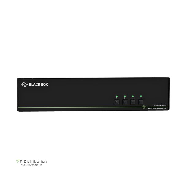 Black Box Secure Kvm Switch, Qh, 4-Port, Dvi-I, Usb, Cac