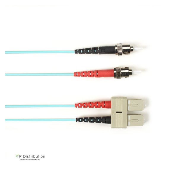 Black Box OM4 MM FO PATCH CABLE DUPLX, PLENUM, AQUA, STSC