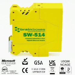 Brainboxes Compact Industrial 4 Port Gigabit Ethernet Switch