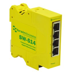 Brainboxes Compact Industrial 4 Port Gigabit Ethernet Switch