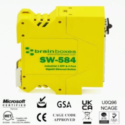 Brainboxes Industrial 1 SFP &amp; 4 Port Gigabit Ethernet Switch