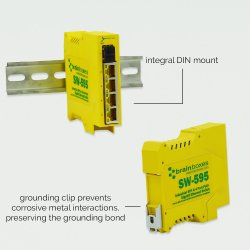 Brainboxes Industrial SFP + 4 Port PoE+ Gigabit Ethernet Switch