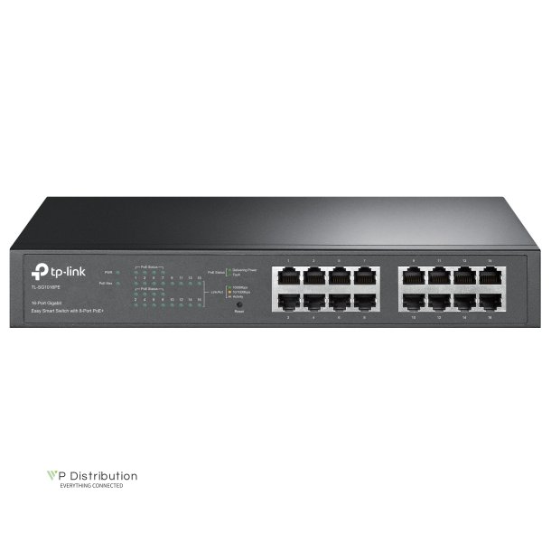 TP-LINK TL-SG1016PE network switch Managed Gigabit Ethernet (10/100/1000) Black Power over Ethernet (PoE)