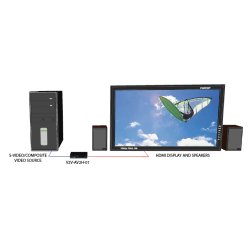 SmartAVI SVideo, Composite Video and Audio to HDMI, Converter. Includes: [V2V-AV2H-01, PS5VD2A]