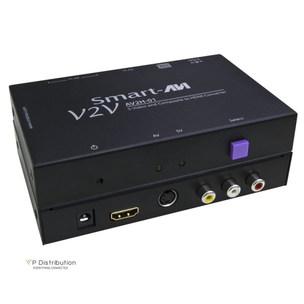 SmartAVI SVideo, Composite Video and Audio to HDMI, Converter. Includes: [V2V-AV2H-01, PS5VD2A]