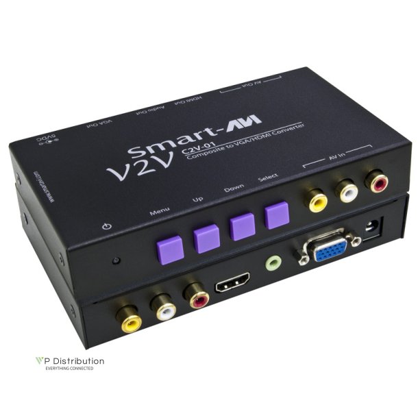 SmartAVI Composite to VGA, Converter, with HDMI. Includes: [V2V-CV2-01, PS5VD2A]