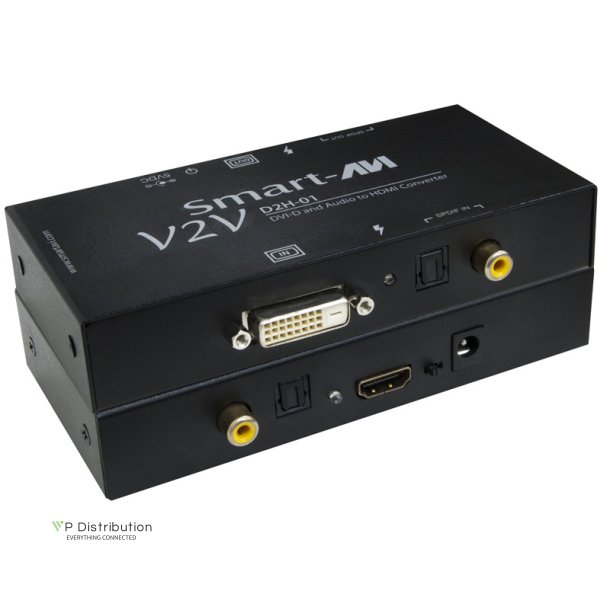 SmartAVI DVI-D and Audio to HDMI, Converter. Includes: [V2V-D2H, PS5VD2A]