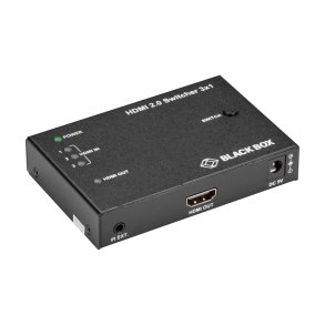 Black Box 3-Port Hdmi 2.0 Video Switch 4K 60 Hz 4:4:4 Hdcp 1.4/2,2, Ir