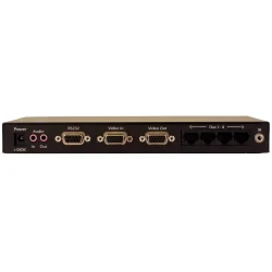 SmartAVI UXGA, Stereo Audio, IR &amp; RS-232 Point-to-Multipoint CAT5 Extender, 4-Port Transmitter. Includes: [XT-TX400, CCVGAMM06, PS5VD3A-wllmt]
