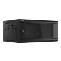RACK CABINET 19" WALL-MOUNT 4U/600X450 (FLAT PACK) WITH GLASS DOOR BLACK LANBERG V2