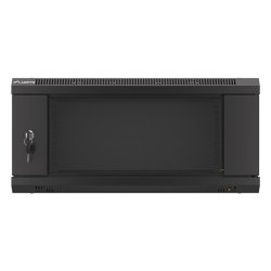 RACK CABINET 19" WALL-MOUNT 4U/600X450 (FLAT PACK) WITH GLASS DOOR BLACK LANBERG V2