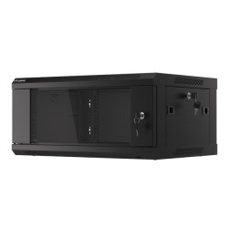 RACK CABINET 19" WALL-MOUNT 4U/600X450 (FLAT PACK) WITH GLASS DOOR BLACK LANBERG V2