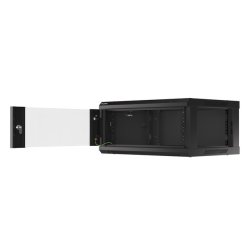 RACK CABINET 19" WALL-MOUNT 4U/600X450 (FLAT PACK) WITH GLASS DOOR BLACK LANBERG V2