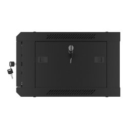 RACK CABINET 19" WALL-MOUNT 4U/600X450 (FLAT PACK) WITH GLASS DOOR BLACK LANBERG V2