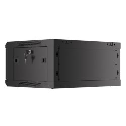 RACK CABINET 19" WALL-MOUNT 4U/600X450 (FLAT PACK) WITH GLASS DOOR BLACK LANBERG V2