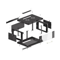 RACK CABINET 19" WALL-MOUNT 4U/600X450 (FLAT PACK) WITH GLASS DOOR BLACK LANBERG V2