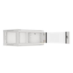 RACK CABINET 19" WALL-MOUNT 4U/600X450 (FLAT PACK) WITH GLASS DOOR GREY LANBERG V2