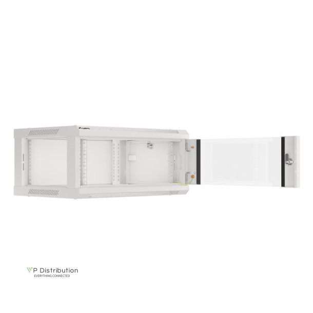RACK CABINET 19" WALL-MOUNT 4U/600X450 (FLAT PACK) WITH GLASS DOOR GREY LANBERG V2