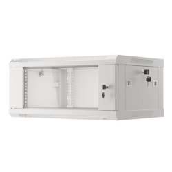 RACK CABINET 19" WALL-MOUNT 4U/600X450 (FLAT PACK) WITH GLASS DOOR GREY LANBERG V2