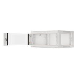 RACK CABINET 19" WALL-MOUNT 4U/600X450 (FLAT PACK) WITH GLASS DOOR GREY LANBERG V2