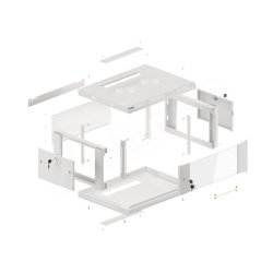 RACK CABINET 19" WALL-MOUNT 4U/600X450 (FLAT PACK) WITH GLASS DOOR GREY LANBERG V2