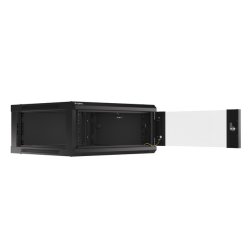 RACK CABINET 19" WALL-MOUNT 4U/600X600 (FLAT PACK) WITH GLASS DOOR BLACK LANBERG V2