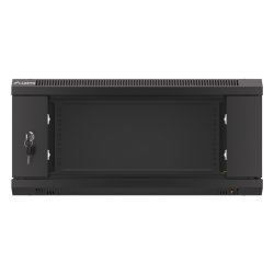RACK CABINET 19" WALL-MOUNT 4U/600X600 (FLAT PACK) WITH GLASS DOOR BLACK LANBERG V2