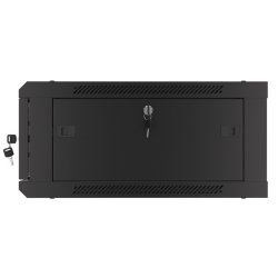 RACK CABINET 19" WALL-MOUNT 4U/600X600 (FLAT PACK) WITH GLASS DOOR BLACK LANBERG V2