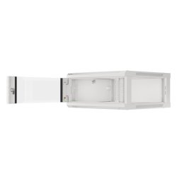 RACK CABINET 19" WALL-MOUNT 4U/600X600 (FLAT PACK) WITH GLASS DOOR GREY LANBERG V2