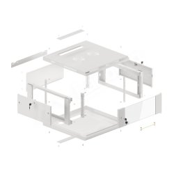 RACK CABINET 19" WALL-MOUNT 4U/600X600 (FLAT PACK) WITH GLASS DOOR GREY LANBERG V2