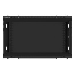 RACK CABINET 19" WALL-MOUNT 6U/600X450 (FLAT PACK) WITH GLASS DOOR BLACK LANBERG V2