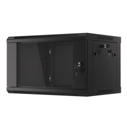 RACK CABINET 19" WALL-MOUNT 6U/600X450 (FLAT PACK) WITH GLASS DOOR BLACK LANBERG V2