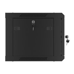 RACK CABINET 19" WALL-MOUNT 6U/600X450 (FLAT PACK) WITH GLASS DOOR BLACK LANBERG V2