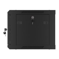 RACK CABINET 19" WALL-MOUNT 6U/600X450 (FLAT PACK) WITH GLASS DOOR BLACK LANBERG V2