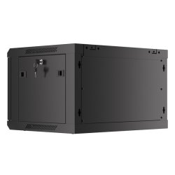 RACK CABINET 19" WALL-MOUNT 6U/600X450 (FLAT PACK) WITH GLASS DOOR BLACK LANBERG V2